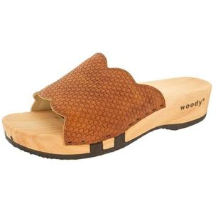 Woody Dames Annabell houten schoen, saforbruin, 42 EU, Saforbruin, 42 EU
