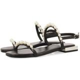 Sandalen - Platina - Leren - Parels