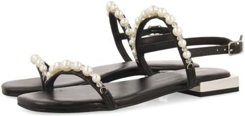 Sandalen - Platina - Leren - Parels