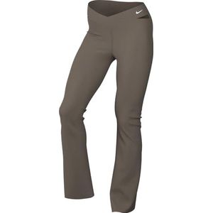 Nike Zenvy Cutout HJ1846-233, geribbelde, uitlopende leggings met zachte grip en hoge tailleband voor dames, mintbruin/zwart/wit, 2XL