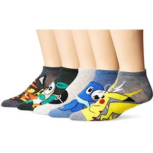 Pokemon No Show Socks voor heren, 5 stuks, Sokken, geassorteerd, 10-13