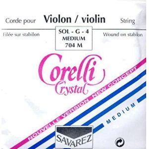 Corelli vioolsnaren Crystal G Stabilon Nylon/Zilver omwonden Medium 704M