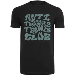 Mister Tee Heren T-Shirt Anti Tennis Club Tee Black M, zwart, M