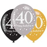 Amscan 9900739 latex ballonnen 40 Happy Birthday, 6 stuks, ballonnen, verjaardag, decoratie