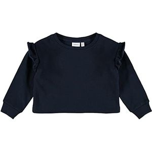 NAME IT Nmfoksus Boxy SWE Bru Sweatshirt voor meisjes, Dark Sapphire, 104 cm