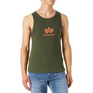 ALPHA INDUSTRIES Heren Logo Tank Shirt met korte mouwen, dark green, XXL