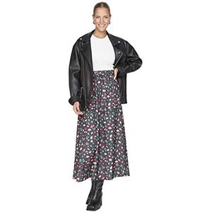 Trendyol Dames Basic Maxi A-lijn Regular Knit Bescheiden Rokken, Meerkleurig, M