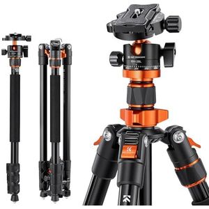Camera Tripod 79""/200cm, K&F Concept DSLR Tripods Aluminum Travel Vlog Tripod Monopod with 360° Panorama Ball Head 1/4"" Quick Release Plate Carrying Case Loading Up to 17.6lbs/8kg for Canon Nikon Sony