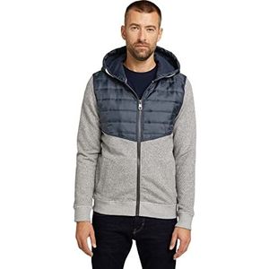 TOM TAILOR Uomini Sweatjack met capuchon en doorgestikt inzetstuk 1029156, 10668 - Sky Captain Blue, XXS