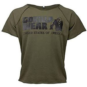 Gorilla Wear Classic Work Out Top - Navy - bodybuilding en fitness kleding heren met logo opdruk voor maximale bewegingsvrijheid van katoen en polyester