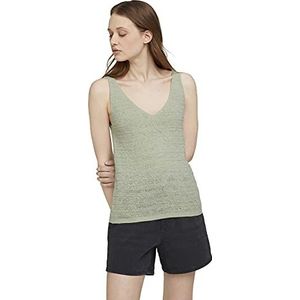 TOM TAILOR Denim Dames Gebreide top met structuur 1025620, 26677 - Light Dusty Green, L