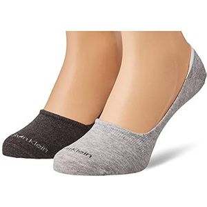 Calvin Klein heren heren heren katoen geen show sokken 2 pack Footie, Donkergrijze melange, 39