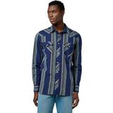 Wrangler - Western - Indigo Overhemd - Regular Fit - Lange Mouwen