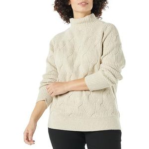 Amazon Essentials Dames Soft Touch Trechter Neck Kabel Jumper, Beige, XS