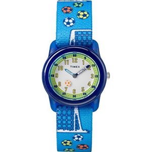 Timex Unisex kinderen analoog kwartshorloge met stoffen armband, voetbal, band