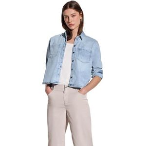 Street One Denim hemdblouse voor dames, Lichtblauw, willekeurig gewassen, 46