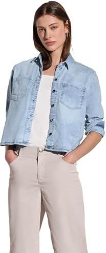 Street One Denim hemdblouse voor dames, Lichtblauw, willekeurig gewassen, 46