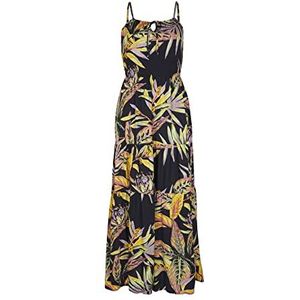 O'NEILL QUORRA Maxi Dress Vrijetijdsjurk, 39033 Black Tropical Flower, Regular voor dames, 39033 Black Tropical Flower, L-XL