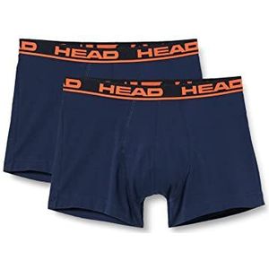 HEAD Heren Boxer, Blauw/Oranje, L (Pack van 2), Blauw/Oranje, L