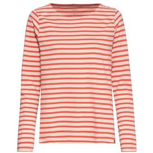 camel active Heren gestreepte ronde hals pullover, grijs/oranje, XS