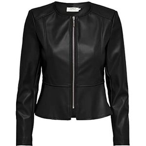 ONLY Onlsaramy Faux Leather Jacket Cc OTW Leren jas voor dames, zwart, L