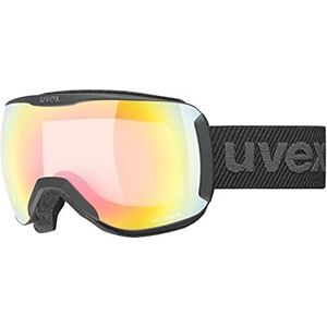 uvex downhill 2100 V - skibril voor dames en heren - meekleurend - condensvrij - black matt/vario rainbow-clear - one size