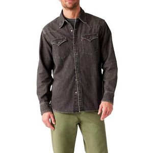 Levi's Barstow Western Standard Woven Shirts voor heren, Black Washed., XL