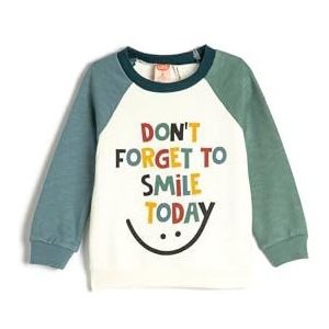 Koton Babyboys Brushed Interieur Crew Neck Bedrukt Katoenen Sweatshirt, ecru(010), 6-9 Monate