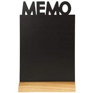 Securit Tafelkrijtbord MEMO, tafelstandaard met dubbelzijdig tafeloppervlak op een houten voet staand, met een witte krijtstift, ca. 35 x 22 cm
