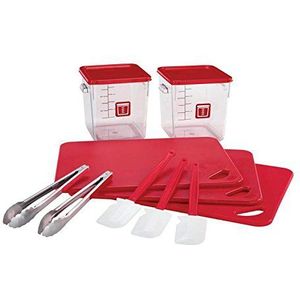 Rubbermaid Commercial Products Commercial kleurcoded food service starterkit, rood, 12 stuks