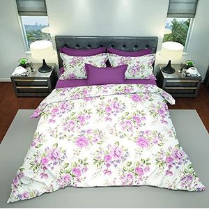 Homemania 14030, beddengoed, roze, dubbele overtrek, hoeslaken, kussensloop, veelkleurig katoen, 240 x 290 cm