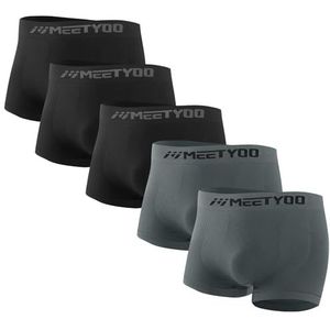 MEETYOO Compressiebroek voor heren, sportlegging, ademend, fitnesspanty, functioneel ondergoed, onderbroek, lang, voor hardlopen, wandelen, fietsen, 3 zwart2grijs, S