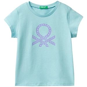 United Colors of Benetton T-shirt voor meisjes en meisjes, aquamarijn 3l7, 1 jaar