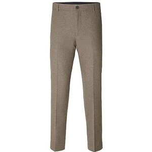 SELETED HOMME Slhslim-Mark Wool TRS B Noos Broek, Broeken Heren Kostuumbroek, Bruin, 56