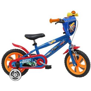 Hot Wheels, Kinderfiets, blauw-oranje, 12 inch