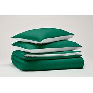 Pantone™ - Beddengoedset voor eenpersoonsbed, 155 x 200 cm, 100% katoen, percal, 200, aantal draden - tweezijdig, groen/wit