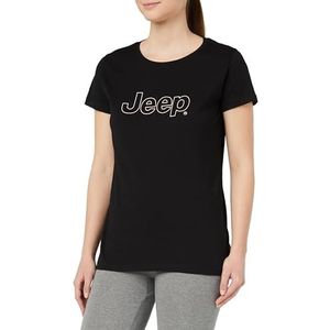 Jeep Dames J Outline Print Large J23w T-shirt, zwart, X-Large, zwart, XL