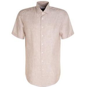 Seidensticker Heren Regular Fit Shirt met korte mouwen, zand, 39