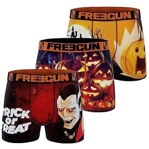 FREEGUN Heren Boxershorts, Halloween, Dracula, pompoen (3 stuks), maat S, A23, S