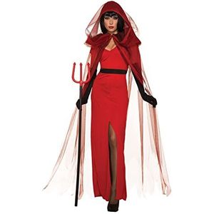 Bristol Novelty 301620S Crimson Demoness Kostuum Volwassen Verkleedkleding, Vrouwen, Rood, Klein VK 10-12