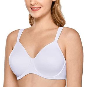 DELIMIRA Minimizer-beha voor dames, grote maten, volledige cups, zonder vulling, wit, 95D