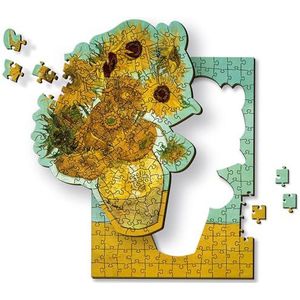 Trefl–Houten puzzels: Zonnebloemen, Vincent van Gogh - 200 elementen,Artistieke houten puzzel, Beroemde schilderijen, Creatieve ontspanning voor volwassenen en kinderen vanaf 9 jaar