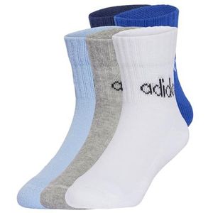 adidas Uniseks-Kind LINEAR KIDS ANKLE SOCKS 5pP, Dark Blue/Royal Blue/Glow Blue/Medium Grey Heather, 5-6 Years