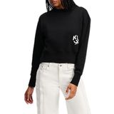 Karl Lagerfeld Jeans, Dames, Monogram Logo Sweat, Regular Fit, Zwart, XS