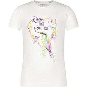 SALT AND PEPPER Meisjes Meisjes S/S Bird Print Sequins T-shirt, Wit, Normaal, wit, 92/98 cm