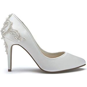 Rainbow Club Willow - ivoor satijn bruids hofschoenen, 5, Ivoor, 38 EU