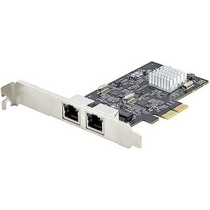 StarTech.com 2-Port 2.5Gbps NBASE-T PCIe Netwerkkaart, Intel I225-V, Dual-Port Computer Ethernet Adapter, Multi-Gigabit NIC, PCI Express Server LAN Kaart, Ethernet Interface (PR22GI-NETWORK-CARD)