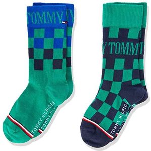 Tommy Hilfiger CLSSC Sock Kindersokken, uniseks, groen/blauw., 27