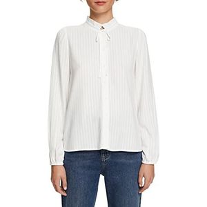 Edc by Esprit blouse met gekrulde kraag, Lenzing™ Ecovero, 110, gebroken wit., XXL