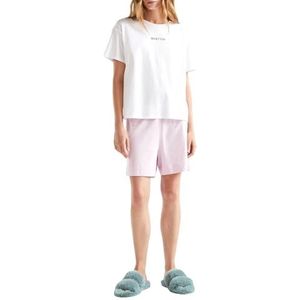 United Colors of Benetton T-Shirt 30963M04R Pyjama, optisch wit 101, L dames, optisch wit 101, L